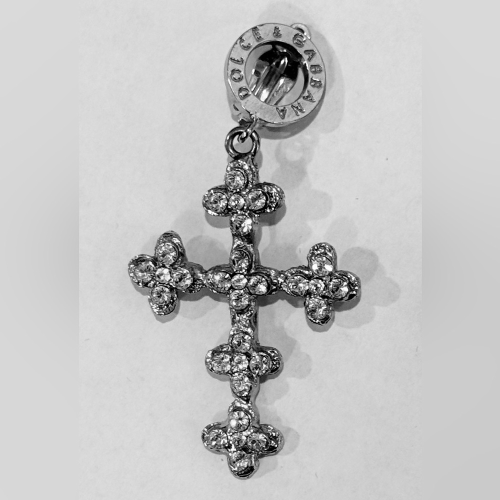 Dolce & Gabbana Rhinestone Cross Earrings w/ box & authenticity card - Picture 3 of 6